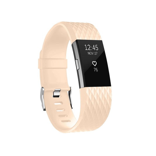 Diamond Pattern Adjustable Sport Watch Band for FITBIT Charge 2, Size: L, 12.5x8.5cm(Light Pink) - Watch Bands by buy2fix | Online Shopping UK | buy2fix