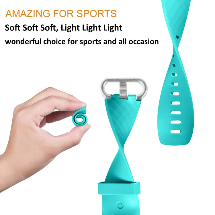 Diamond Pattern Adjustable Sport Watch Band for FITBIT Charge 2, Size: L, 12.5x8.5cm(Cyan) - Watch Bands by buy2fix | Online Shopping UK | buy2fix