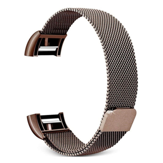 Smart Watch Stainless Steel Watch Band for FITBIT Charge 2, Size: L(Coffee) - Watch Bands by buy2fix | Online Shopping UK | buy2fix
