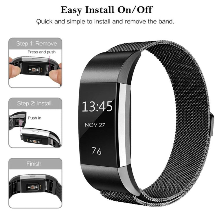 Smart Watch Stainless Steel Watch Band for FITBIT Charge 2, Size: L(Gold) - Watch Bands by buy2fix | Online Shopping UK | buy2fix
