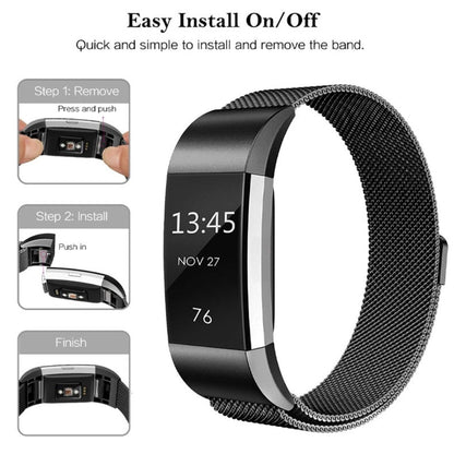 Smart Watch Stainless Steel Watch Band for FITBIT Charge 2, Size: L(Gold) - Watch Bands by buy2fix | Online Shopping UK | buy2fix