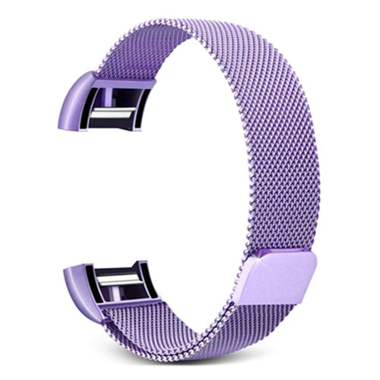 Smart Watch Stainless Steel Watch Band for FITBIT Charge 2, Size: L(Light Purple) - Watch Bands by buy2fix | Online Shopping UK | buy2fix