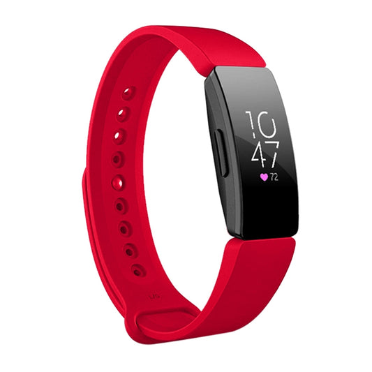 Smart Watch Snap Fastener Watch Band for Fitbit Inspire HR(Red) - Watch Bands by buy2fix | Online Shopping UK | buy2fix
