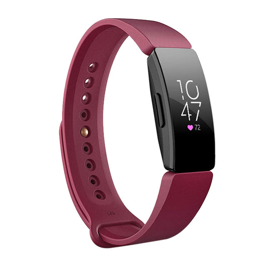 Smart Watch Snap Fastener Watch Band for Fitbit Inspire HR(Wine Red) - Watch Bands by buy2fix | Online Shopping UK | buy2fix