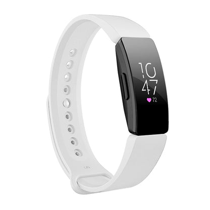 Smart Watch Snap Fastener Watch Band for Fitbit Inspire HR(White) - Watch Bands by buy2fix | Online Shopping UK | buy2fix