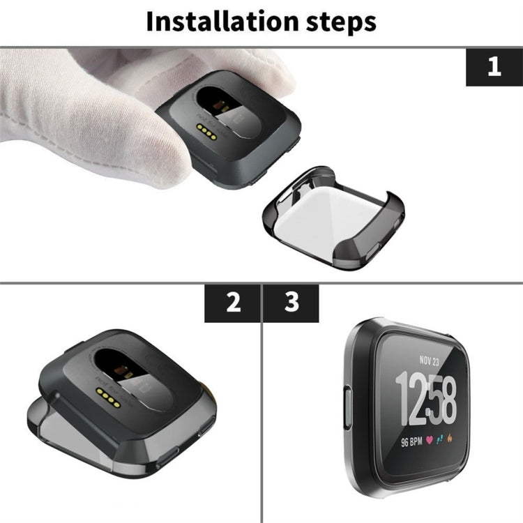 Smart Watch Soft TPU Protective Case for Fitbit Versa(Transparent) - Watch Cases by buy2fix | Online Shopping UK | buy2fix