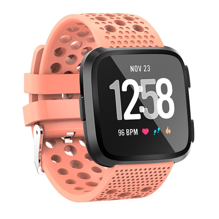 Smart Watch Venting Circle Hole Watch Band for Fitbit Versa(Orange) - Watch Bands by buy2fix | Online Shopping UK | buy2fix