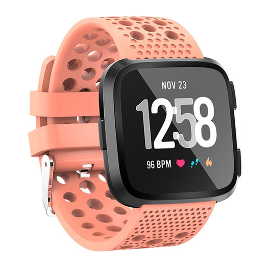 Smart Watch Venting Circle Hole Watch Band for Fitbit Versa(Orange) - Watch Bands by buy2fix | Online Shopping UK | buy2fix