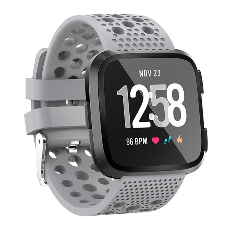 Smart Watch Venting Circle Hole Watch Band for Fitbit Versa(Grey) - Watch Bands by buy2fix | Online Shopping UK | buy2fix