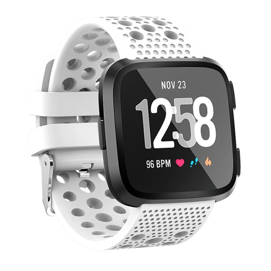 Smart Watch Venting Circle Hole Watch Band for Fitbit Versa(White) - Watch Bands by buy2fix | Online Shopping UK | buy2fix