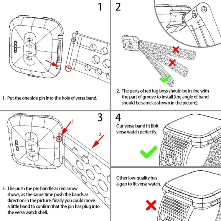 Smart Watch Venting Circle Hole Watch Band for Fitbit Versa(White) - Watch Bands by buy2fix | Online Shopping UK | buy2fix