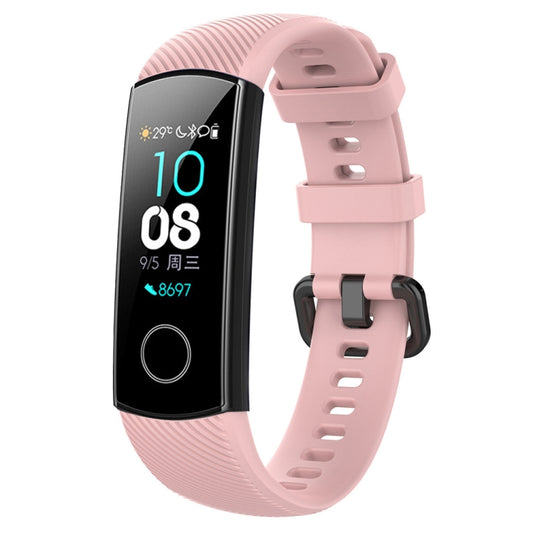 Smart Watch Silicone Watch Band for Huawei Honor Band 4 / Band 5(Pink) by buy2fix