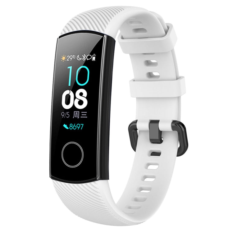 Smart Watch Silicone Watch Band for Huawei Honor Band 4 / Band 5(White) by buy2fix