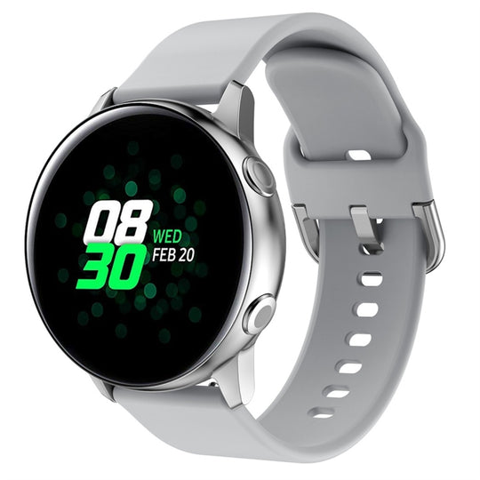 Smart Watch Electroplated Buckle Watch Band for Galaxy Watch Active(Grey)