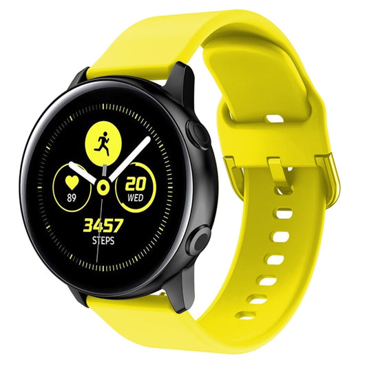 Smart Watch Electroplated Buckle Watch Band for Galaxy Watch Active(Yellow) - Watch Bands by buy2fix | Online Shopping UK | buy2fix