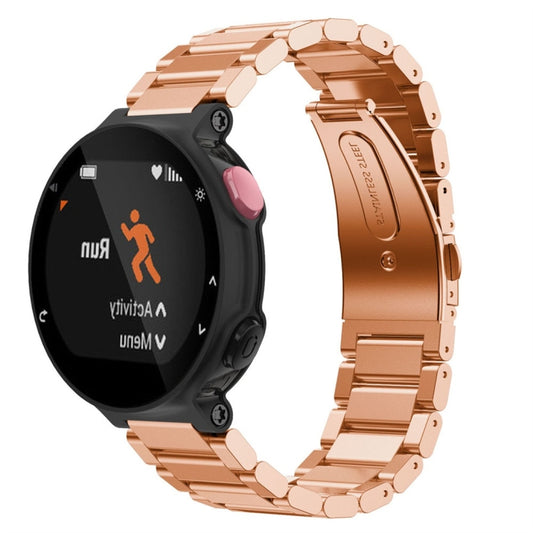 Universal Smart Watch Three Steel Strips Watch Band for Garmin Forerunner 220 / 230 / 235 / 630 / 620 / 735(Rose Gold) - Watch Bands by buy2fix | Online Shopping UK | buy2fix