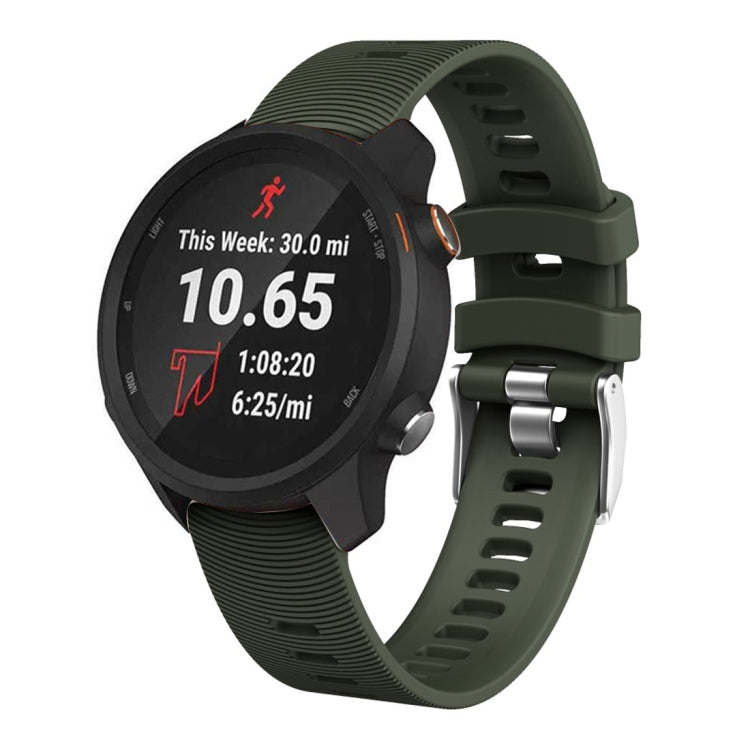 Smart Watch Silicone Watch Band for Garmin Forerunner 245(Army Green) - Watch Bands by buy2fix | Online Shopping UK | buy2fix