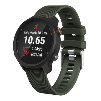 Smart Watch Silicone Watch Band for Garmin Forerunner 245(Army Green) - Watch Bands by buy2fix | Online Shopping UK | buy2fix