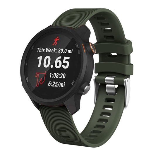 Smart Watch Silicone Watch Band for Garmin Forerunner 245(Army Green) - Watch Bands by buy2fix | Online Shopping UK | buy2fix