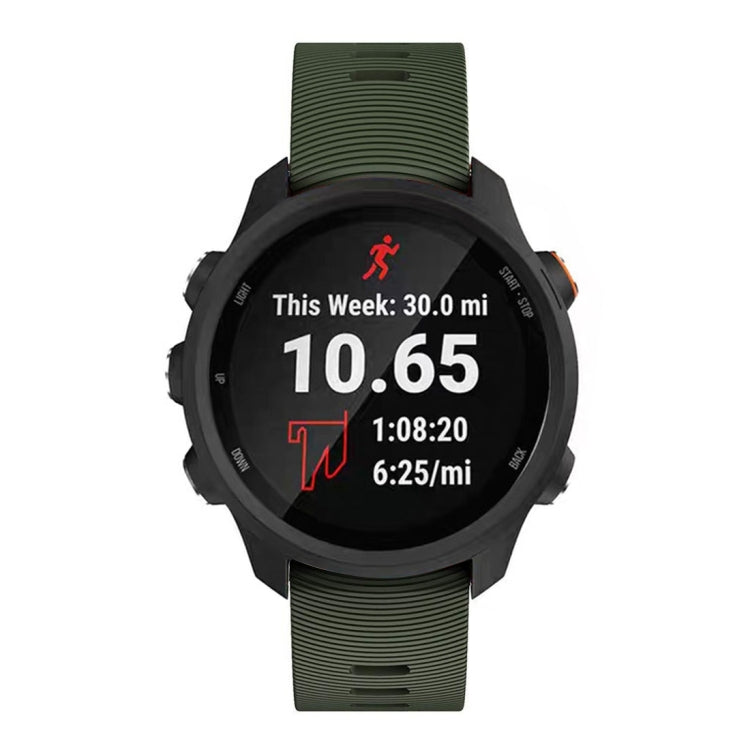Smart Watch Silicone Watch Band for Garmin Forerunner 245(Army Green) - Watch Bands by buy2fix | Online Shopping UK | buy2fix