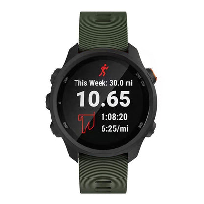 Smart Watch Silicone Watch Band for Garmin Forerunner 245(Army Green) - Watch Bands by buy2fix | Online Shopping UK | buy2fix