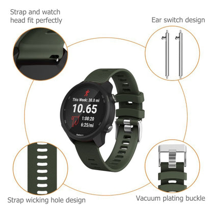 Smart Watch Silicone Watch Band for Garmin Forerunner 245(Army Green) - Watch Bands by buy2fix | Online Shopping UK | buy2fix