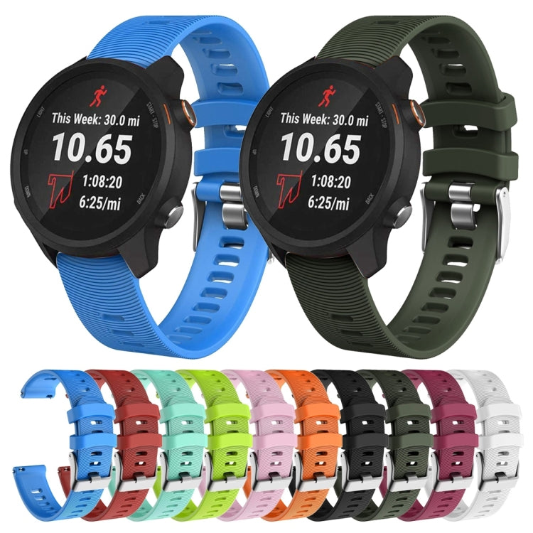 Smart Watch Silicone Watch Band for Garmin Forerunner 245(Army Green) - Watch Bands by buy2fix | Online Shopping UK | buy2fix