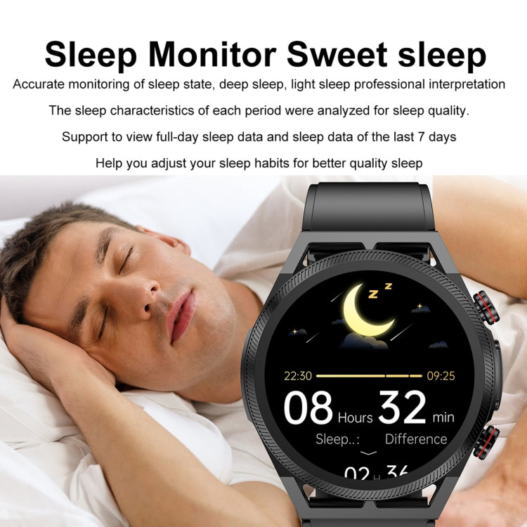 ET310 1.39 inch IPS Screen IP67 Waterproof Leather Band Smart Watch, Support Body Temperature Monitoring / ECG (Brown) by buy2fix