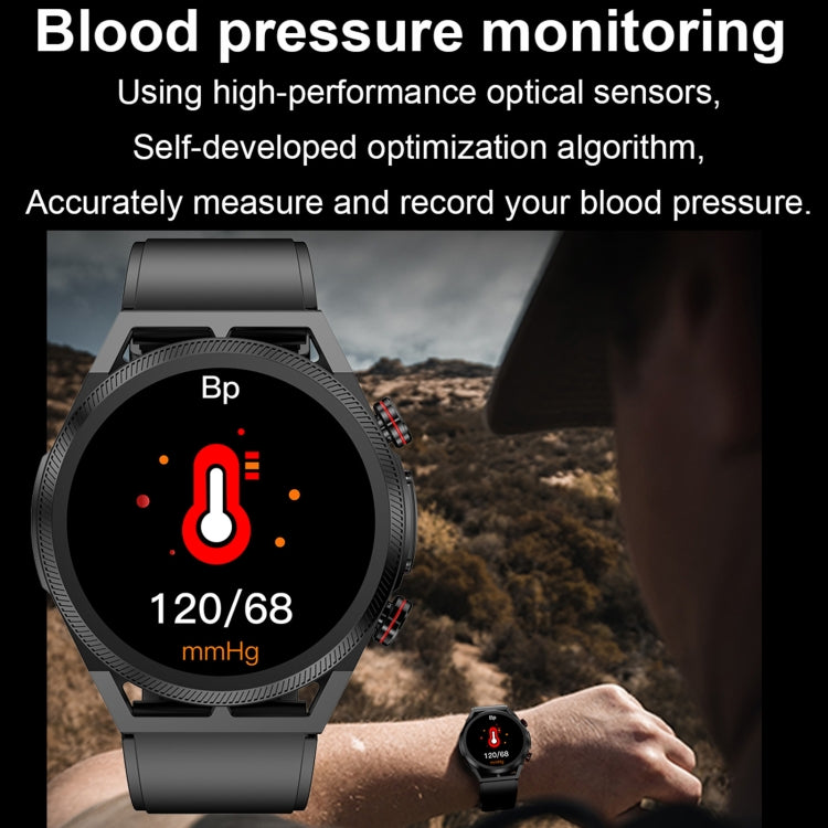 ET310 1.39 inch IPS Screen IP67 Waterproof Leather Band Smart Watch, Support Body Temperature Monitoring / ECG (Brown) by buy2fix