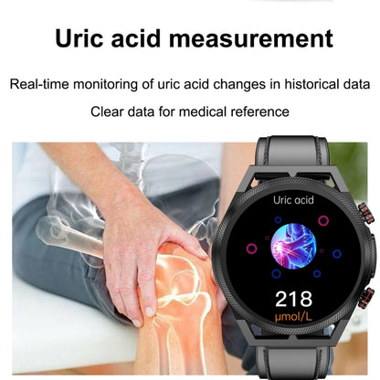 ET310 1.39 inch IPS Screen IP67 Waterproof Leather Band Smart Watch, Support Body Temperature Monitoring / ECG (Brown) by buy2fix