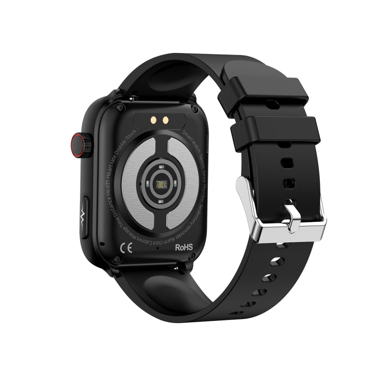 ET210 1.91 inch IPS Screen IP67 Waterproof Silicone Band Smart Watch, Support Body Temperature Monitoring / ECG (Black) by buy2fix