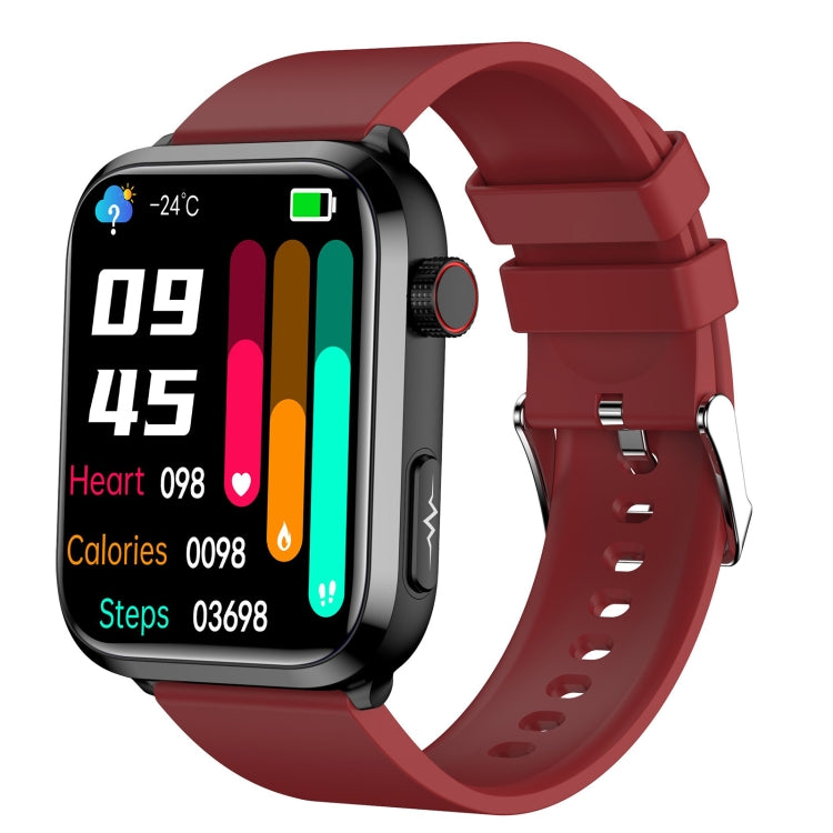 ET210 1.91 inch IPS Screen IP67 Waterproof Silicone Band Smart Watch, Support Body Temperature Monitoring / ECG (Red) by buy2fix