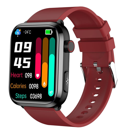 ET210 1.91 inch IPS Screen IP67 Waterproof Silicone Band Smart Watch, Support Body Temperature Monitoring / ECG (Red) by buy2fix