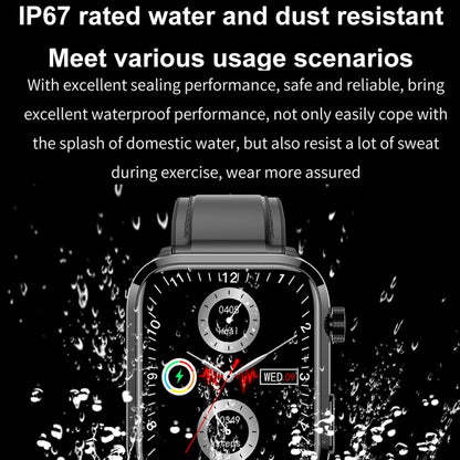 ET210 1.91 inch IPS Screen IP67 Waterproof Silicone Band Smart Watch, Support Body Temperature Monitoring / ECG (Black) by buy2fix