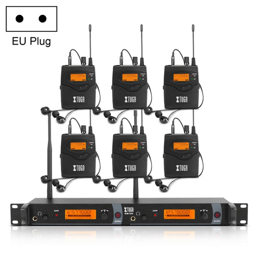 XTUGA IEM1200 Wireless Transmitter 6 Bodypack Stage Singer In-Ear Monitor System(EU Plug) - Microphone by XTUGA | Online Shopping UK | buy2fix