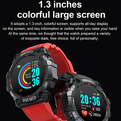FD68 1.3 inch Color Round Screen Sport Smart Watch, Support Heart Rate / Multi-Sports Mode(Red) by buy2fix