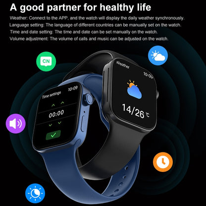 T500+MAX 1.69 inch HD Screen Smart Wristband, Support Bluetooth Calling/Heart Rate Monitoring (Blue) by buy2fix