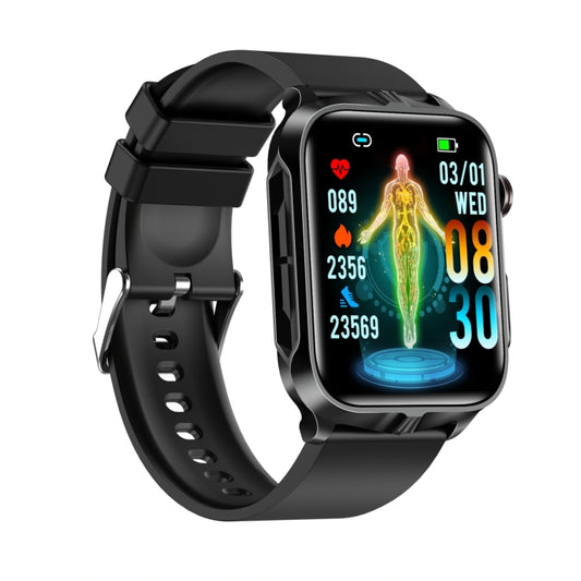 TK11P 1.83 inch IPS Screen IP68 Waterproof Silicone Band Smart Watch, Support Stress Monitoring / ECG (Black) by buy2fix