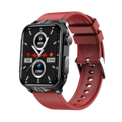 TK11P 1.83 inch IPS Screen IP68 Waterproof Silicone Band Smart Watch, Support Stress Monitoring / ECG (Red) by buy2fix