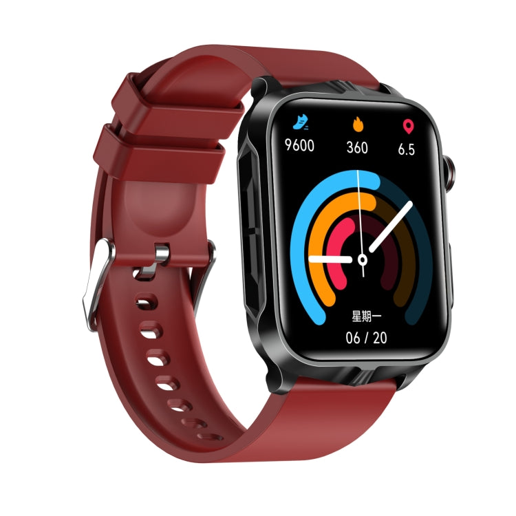 TK11P 1.83 inch IPS Screen IP68 Waterproof Silicone Band Smart Watch, Support Stress Monitoring / ECG (Red) by buy2fix