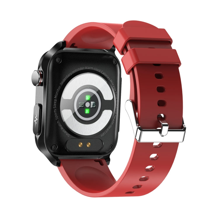 TK11P 1.83 inch IPS Screen IP68 Waterproof Silicone Band Smart Watch, Support Stress Monitoring / ECG (Red) by buy2fix