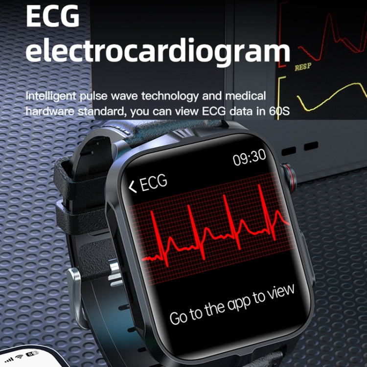 TK11P 1.83 inch IPS Screen IP68 Waterproof Silicone Band Smart Watch, Support Stress Monitoring / ECG (Black) by buy2fix