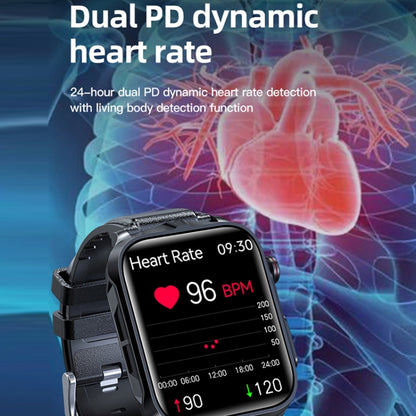 TK11P 1.83 inch IPS Screen IP68 Waterproof Silicone Band Smart Watch, Support Stress Monitoring / ECG (Red) by buy2fix