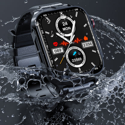 TK11P 1.83 inch IPS Screen IP68 Waterproof Silicone Band Smart Watch, Support Stress Monitoring / ECG (Black) by buy2fix