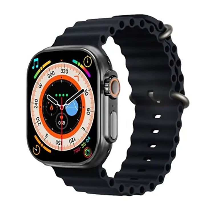 T800 Ultra 1.99 inch Ocean Silicone Band Smart Watch Support Heart Rate / ECG (Black) by buy2fix