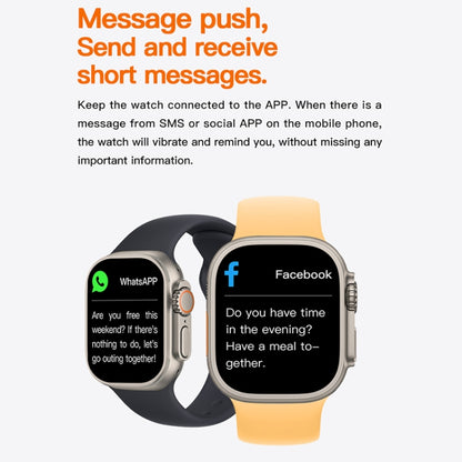 T800 Ultra 1.99 inch Ocean Silicone Band Smart Watch Support Heart Rate / ECG (Black) by buy2fix