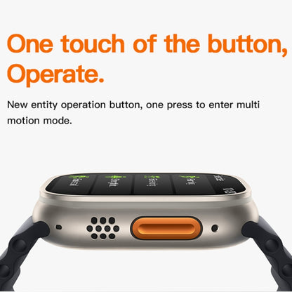 T800 Ultra 1.99 inch Ocean Silicone Band Smart Watch Support Heart Rate / ECG (Black) by buy2fix