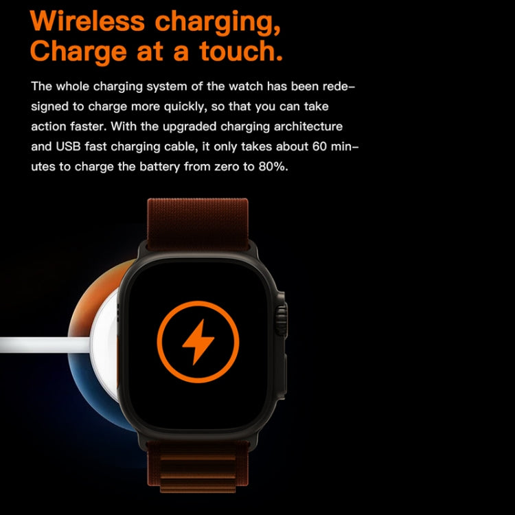 T800 Ultra 1.99 inch Ocean Silicone Band Smart Watch Support Heart Rate / ECG (Black) by buy2fix