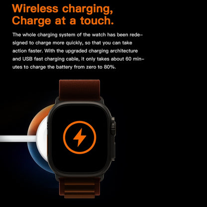 T800 Ultra 1.99 inch Ocean Silicone Band Smart Watch Support Heart Rate / ECG (Black) by buy2fix