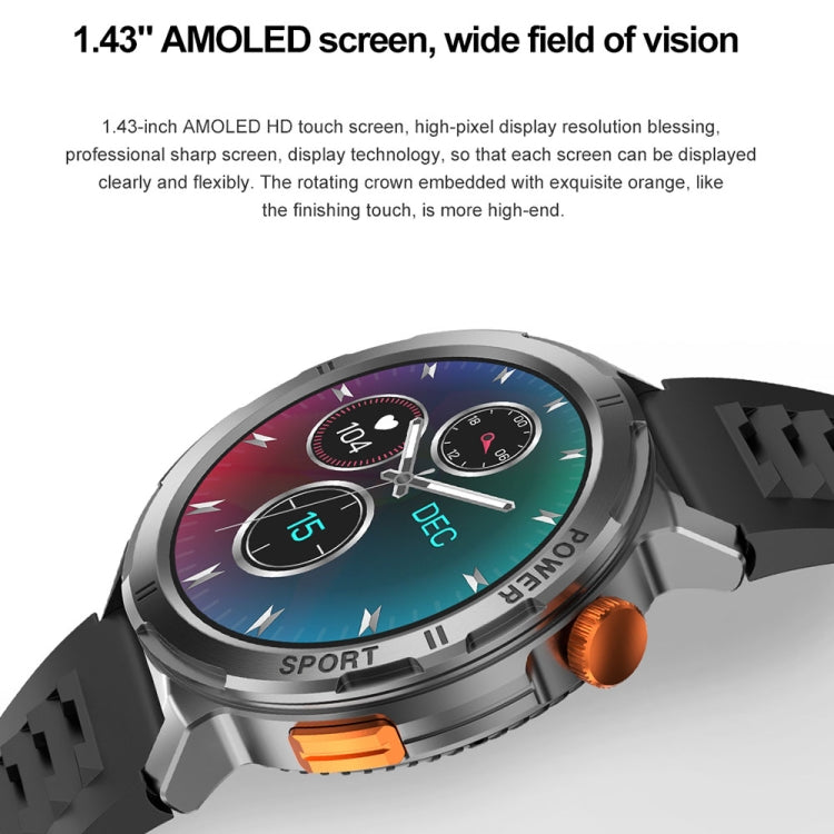 M52 1.43 inch Screen IP68 Waterproof Smart Watch, Support Bluetooth Call / Heart Rate (Tarnish) by buy2fix